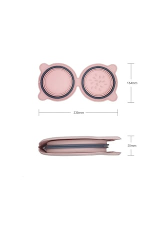 Sones Silikon Katlanır Hayvan Mama Kabı Açık Taşınabilir Çift Kase Anti-sigh Yavaşça Eclipse Geri Çekilebilir Köpek Pot