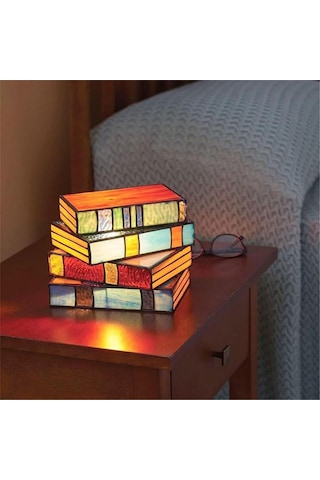 Hombey Retro Renkli Reçine Kitap Lambası - Ofis/ev Dekoru Işıklı Santral, Rahat Okuma Atmosferi, Kolay Kullanim