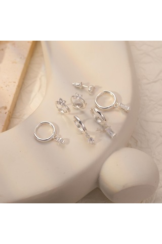 Geeksen 14k Altın Kaplama Zirkonyalı Kadın Küpe Seti - Çeşitli Stiller 3 Çift - Zirve Eleganlık Ve Çok Yönlülük Gold