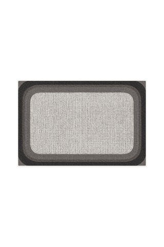 Kartela Halı Jüt Görünümlü Banyo Paspası Antrasit Kaymaz Taban Makinede Yıkanabilir 50x75 Cm