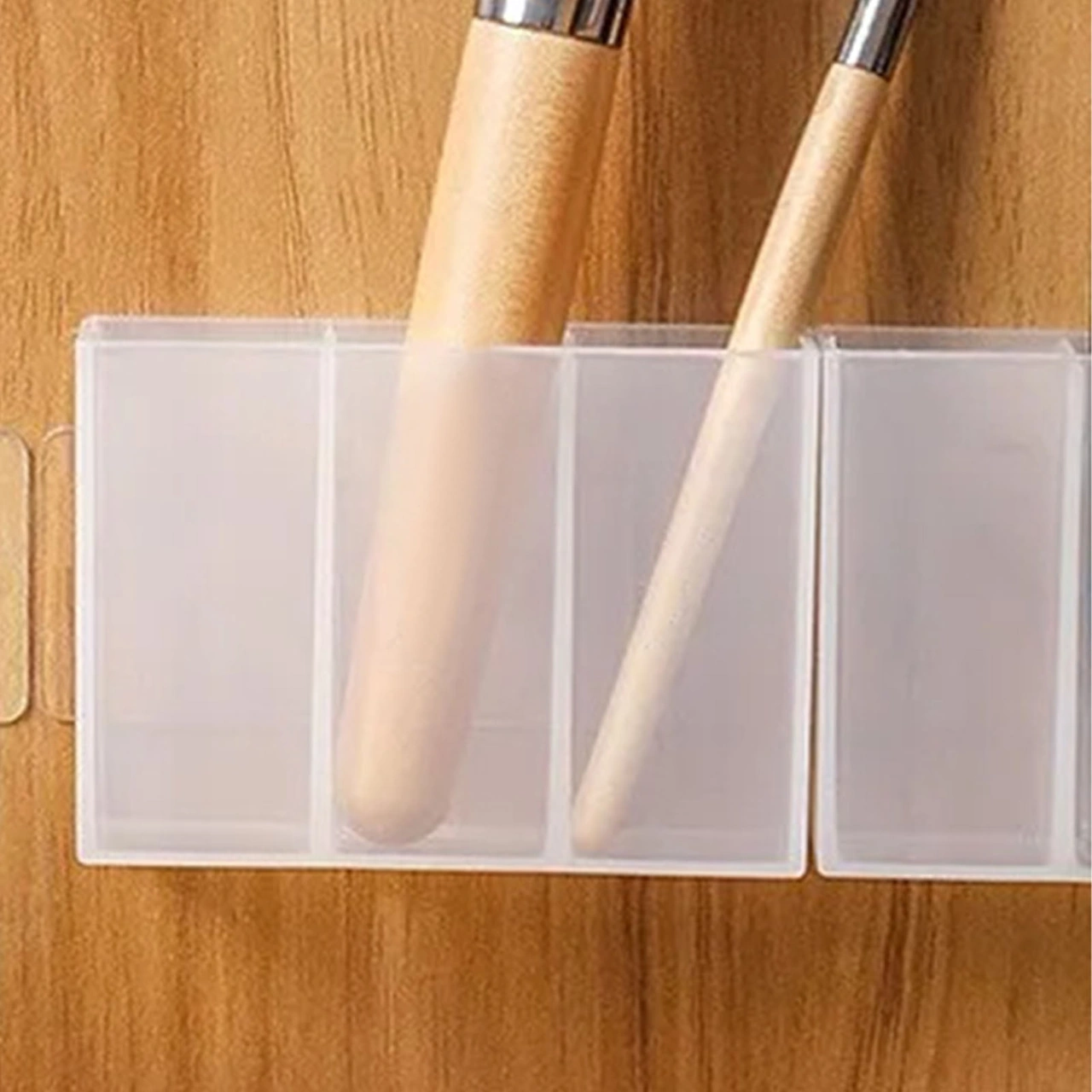 Skycity Üç Bölmeli Şeffaf Plastik Duvarlı Saklama Kutusu - Delme Yok Özlü Yapıştırıcıyla Ev Ve Banyo İçin Parfüm, Kalem Gibi Küçük Eşyalarını Düzenle Diğer