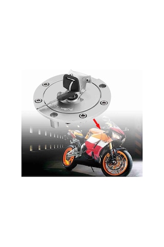 Konesam Honda Cbr 600rr, F4, F4i Vb. İçin Paslanmaz Çelik Yakıt Tankı Kapak Kilitli Anahtarlı, Yağ Sızıntısı Engelleme Ve Toz Koruma