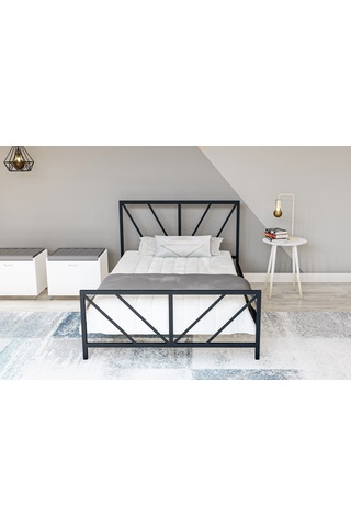 Metalia Gm 228 Gözde Siyah Tek Kişilik Karyola 90X190