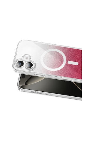 Onegif - 201 - Apple Apple iPhone Uyumlu 17 Sora Simli Magsafe Kapak - Glblseme - - Kırmızı