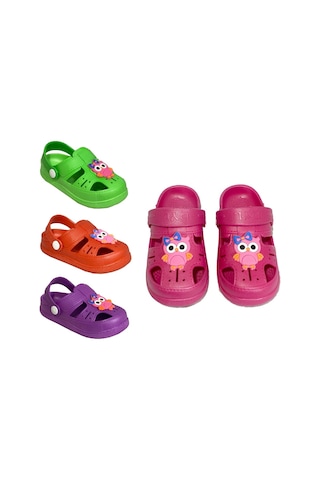 Daye Bk1001Kaydırmaz Baykuş Desenli Çocuk Sandalet Terlik
