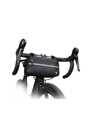 Rhınowalk Çok Fonksiyonlu Gidon Bisiklet Çantası Bisiklet Ön Çantası Omuz Çantası Bel Çantası - Siyah