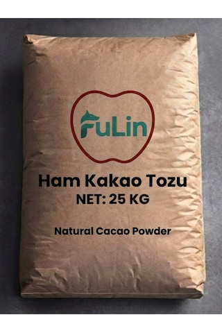Fulin Gıda Ham Kakao Tozu %10-12 Yağlı İşlem Görmemiş Saf Kakao Raw Cocoa 25 KG