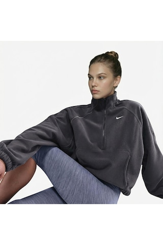 Sportswear Therma-fit Half-zip Polar Oversıze Kadın Sweatshirt-sportxstore Gri
