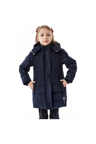 Benitto Kids Kız Çocuk Kapüşonlu Kışlık Şişme Mont 51355 Lacivert