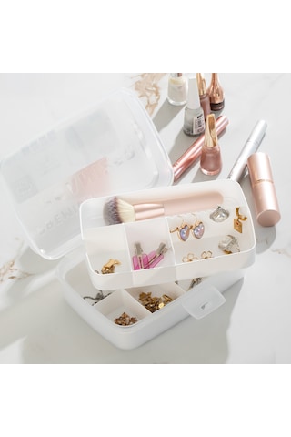 Porsima 1192 Premium 12 Bölmeli Çok Amaçlı Organizer Saklama Kabı Beyaz