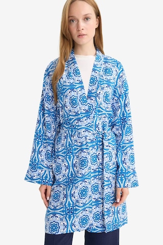 Defacto Relax Fit Bisiklet Yaka Desenli Viskon Kimono E7262ax25smbe43 Mavi