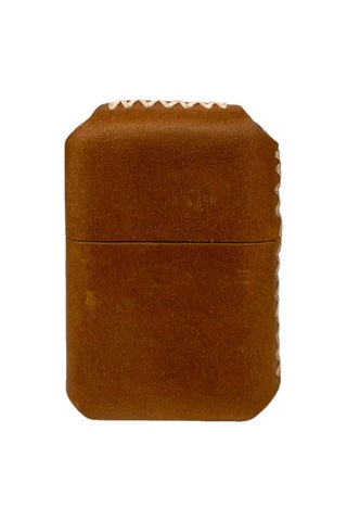 Handmade El Yapımı Hakiki Deri Zippo Modeli Çakmak Açık Kahverengi