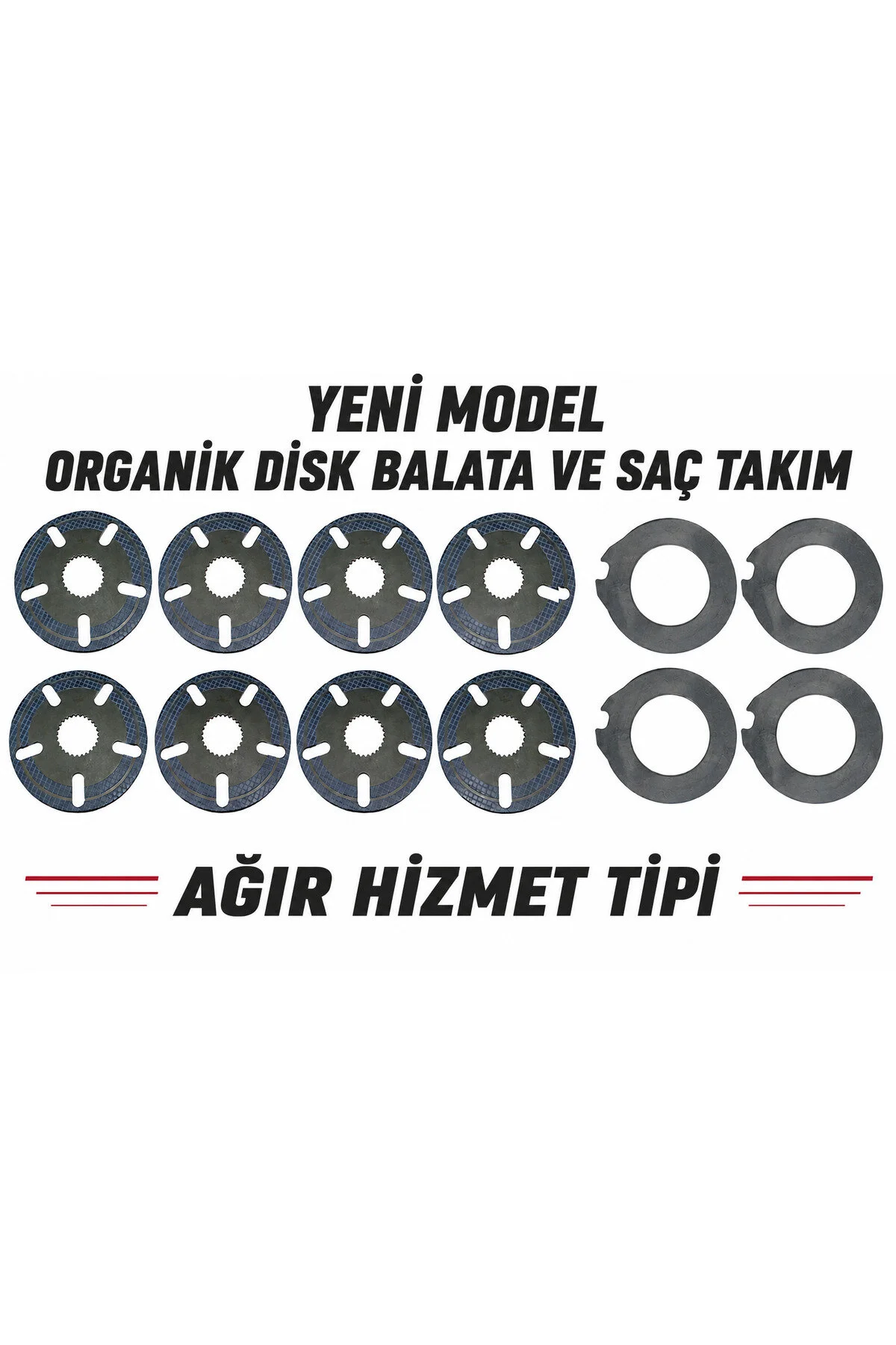 240/285/4255/4370/5365/3050/3060 Massey Ferguson Yağlı Fren 8 Balatalı 4 Saçlı Disk Takım Yeni Model Organik Ağır Hizmet