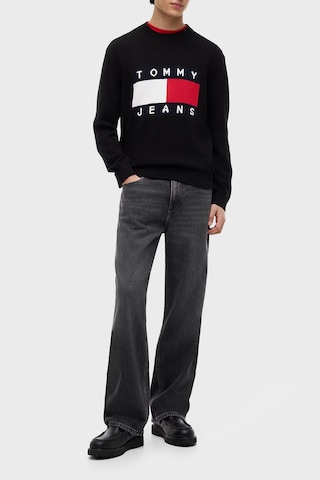 Tommy Jeans Pamuklu Logolu Regular Fit Kazak Erkek Kazak Dm0dm23413 Bds Siyah