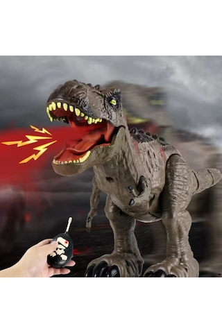Uzaktan Kumandalı Dinozor T-rex Sesli Işıklı Jurassic World Modeli Dinazor 32 Cm Çok Renkli