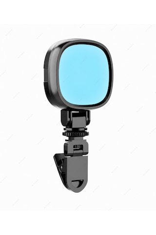 Blc Rgb Klipsli Led Işık 1200mah Bataryalı Type-c Şarjlı Selfie Video Çekim Telefon Laptop Monitör Kitap Okuma Lambası 360 Dönebilen Siyah