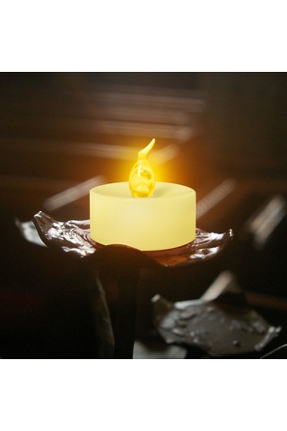 Maiyame 24'lü Islak Beyaz Parıltılı Plastik Led Mumlar, Kaliteli Altın Delikli Kağıtlar İle Set, Romantik Atmosfer Oluşturucu Ev Dekorasyon Aydınlatma Renkli