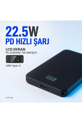 Buradabulabilirsin Snp-3020 Magsafe Powerbank 5000mah Slim 22.5w Hızlı Şarj Led Ekran İnce Powerbank Şarj Cihazı Bbz Çok Renkli