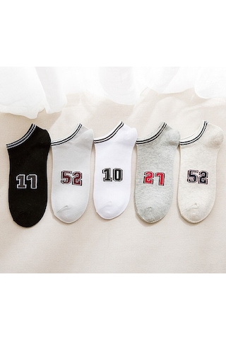 Bgk Unisex 5'li Patik Desenli Çorap Extra Rahat Çok Renkli