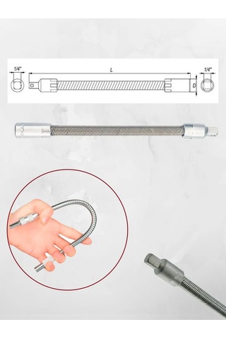 Yato Soket Uzatma Başlığı Esnek 1/4" 150mm Crv, Yt-1400 300370851