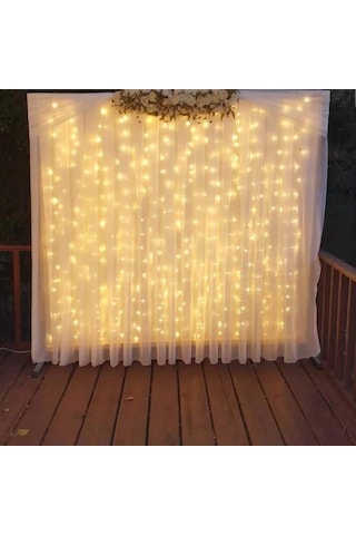 Cajuart 3x2 Usb Uçlu Fonksiyonlu Perde Led Işık 240 Led Fonksiyonlu Yılbaşı Süsü Dekor Gün Işığı