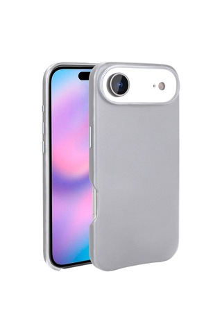 Zore Apple iPhone Uyumlu 17 Air Kılıf M-safe Şarj Özellikli Pu Deri Görünümlü Omsy Kupra Kapak - Gri