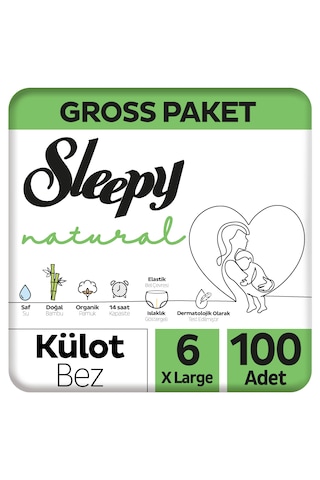 Sleepy Natural Gross Paket Külot Bez 6 Numara Xlarge 100 Adet