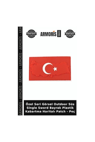 Özel Seri Görsel Outdoor Süs Single Sword Bayrak Plastik Kabartma Haritalı Patch - Peç Diğer
