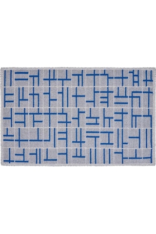 Banyo Paspası 2'li Set Blunity Grid Mavi Mavi