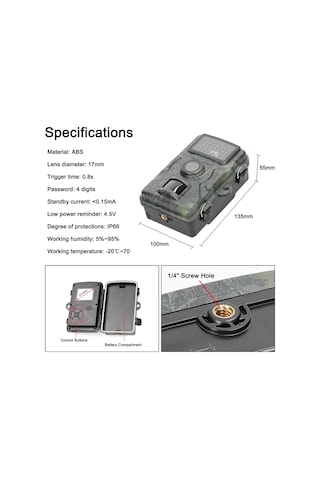 Hallow-dl00 16mp 1080p Taşınabilir Gündüz Gece Fotoğraf Videosu