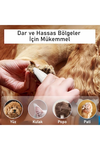 Valkyrie Kedi Köpek Pati Tüy Kesme Makinesi Sessiz Hassas Bölge Traş Cihazı Seramik & Çelik Bıçaklı