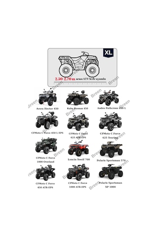 Gri Atv Brandası, Xl Beden, Koruma Örtüsü, Güneşten Korur, Su Geçirmez, Dayanıklı