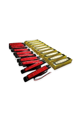 Ahmet Otomotiv Sanel 10 Adet 6 Ledli Kırmızı Parmak Led 12v Lamba Basamak Aydınlatma