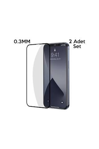 Baseus Apple Uyumlu iPhone 12 Pro Max 3D Full Tempered Cam Ekran Koruyucu Siyah