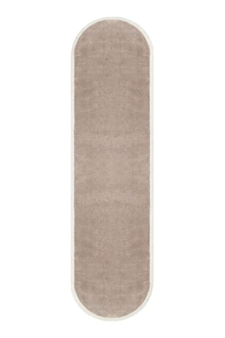Vl Oval Comfort Ponpon Saçaklı Peluş Post Yolluk Kahverengi Oval Kahverengi Düz Saçak