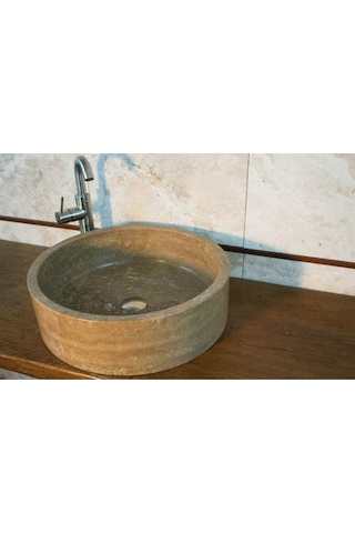 Noche Traverten Silindir Lavabo