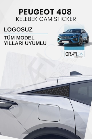 Peugeot 408 Uyumlu Kelebek Cam Sticker Set - Logosuz