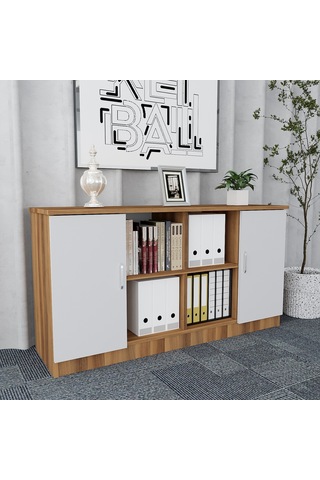 Pasha 4'lü Ofis Takımı  Model 6 Ceviz Beyaz