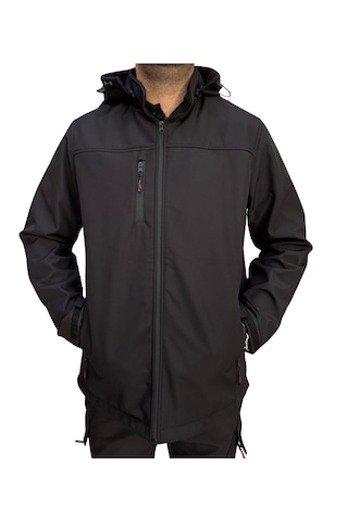 Softshel Fermuarlı Erkek Mont Slim Fit Siyah