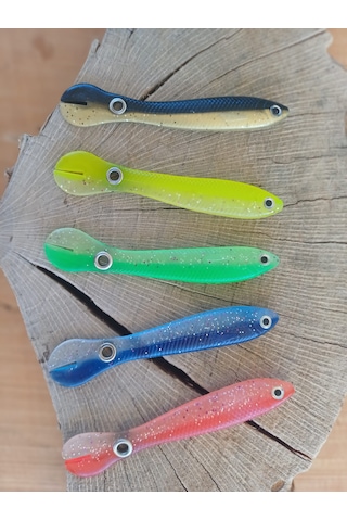 5 Adet 10cm/6 Gr 5 Renk Gerçekçi Görünümlü Hareket Kabiliyetli Olta Balıkçılık Silikon Balık Yemi