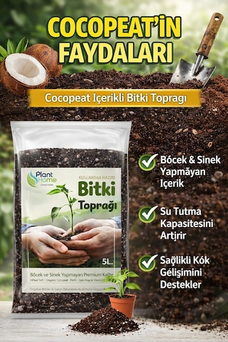5l Bitki Toprağı Cocpeat, Torf Ve Perlit Karışımlı Böcek Yapmayan Özel Karışım