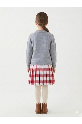 Xo Kids Kız Çocuk Elbise 8-12 Yaş 4062 Gri