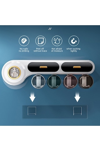 Bosphorusboutique02 Türkçe Otomatik Diş Macunu Sıkacağı Ve Diş Fırçası Saklama Kutusu Seti Diğer