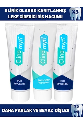 Clinomyn Sigara Içenler Için 75ml X 2 + Temizle Parlat Fresh Jel Diş Macunu 75ml