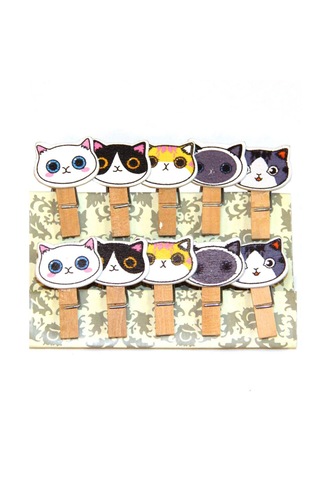 Mobgift 10'lu Şekilli Ahşap Mandal Seti 3.5cm 10'lu Set-10 Paket
