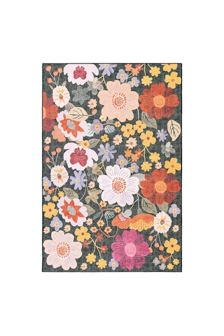 Cool Halı Coloris Renkli İnce Vintage Çiçek Bahçesi Yıkanan Salon Balkon Mutfak Genç Odası Halısı