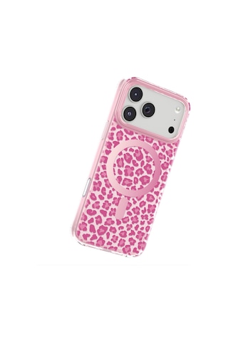 Apple iPhone Uyumlu 18 Pro Max Kılıf M-safe Şarj Özellikli Renkli Desenli Paris Veyro Tpu Kapak Pembe