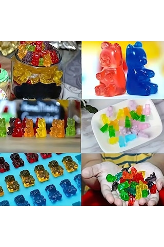 Tahtakale Toptancı Silikon Kek Kalıp Çikolata Minik Haribo Ayıcık Figür Kalıbı Şeker Hamuru Jelibon Kalıbı Çok Renkli