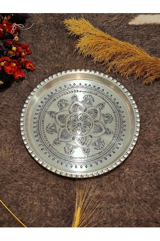 Modabakir Dekorasyon Tepsi Bakır 27 Cm Model:q34235235 Gri