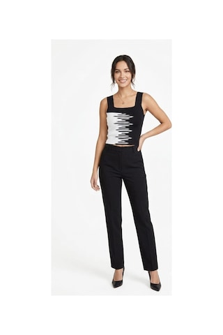 Onno Style Women Kare Yaka Kolsuz Askılı Kadın Bluz Siyah - Beyaz